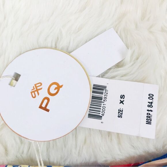 PILYQ Anthropologie Blue Floral Side Tie‎ Triangle String Bikini Bottom XS New - Picture 6 of 10